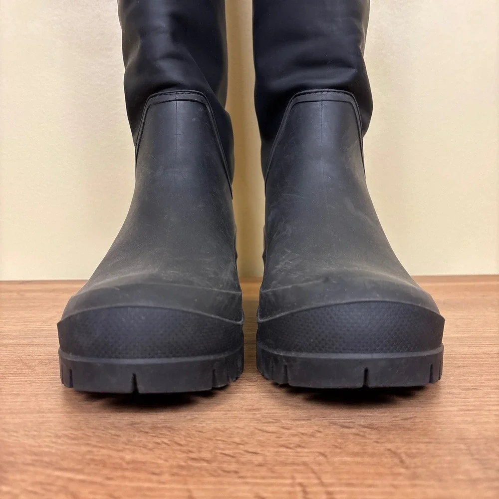 SAM EDELMAN Lessie Tall Rain Boots In Black Women‎ Size 8 Slip-On Weatherproof